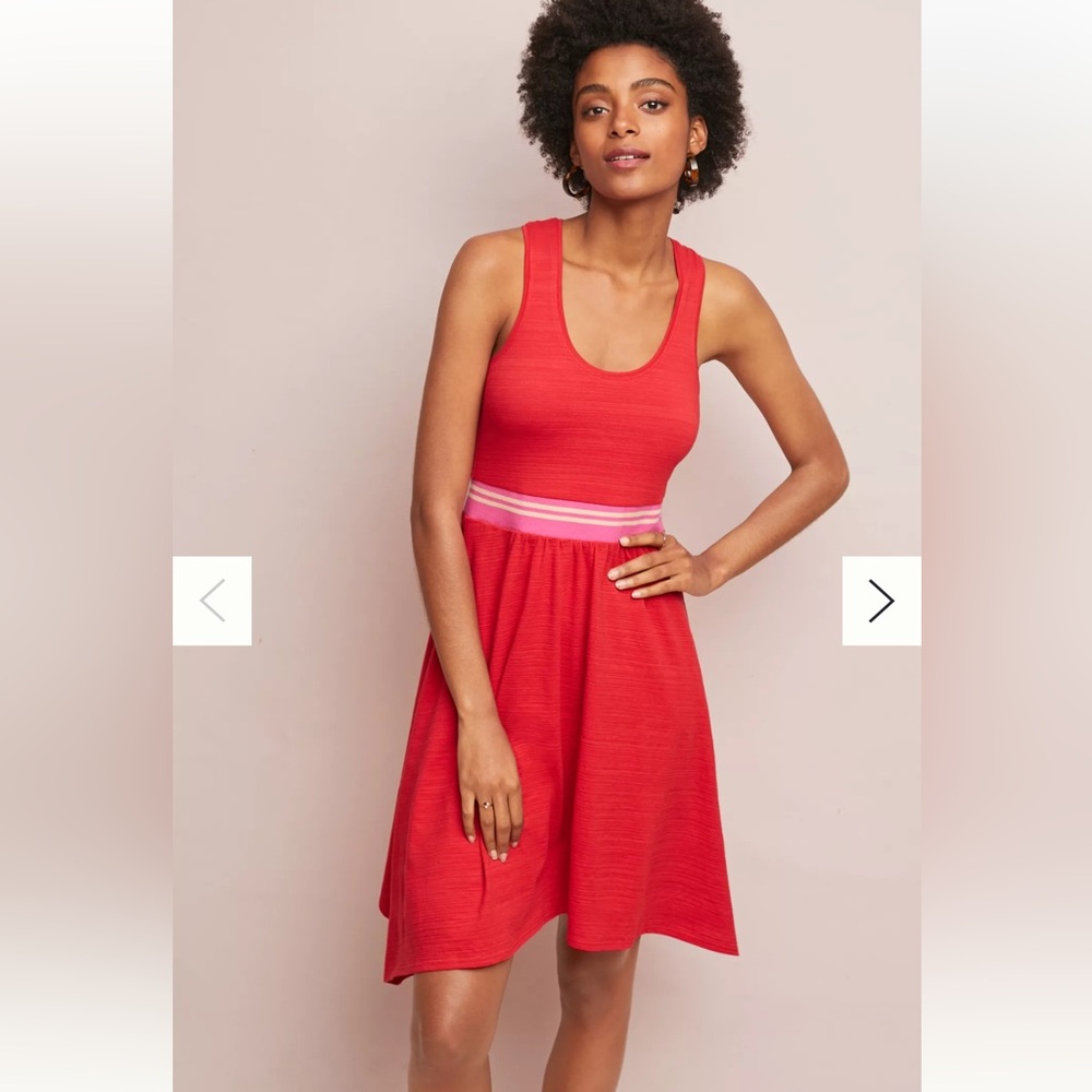 Anthropologie Maeve Red Sleeveless Midi Dress